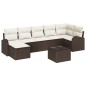 vidaXL Set di divani da giardino 7 pezzi con cuscini, rattan sintetico grigio