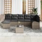 vidaXL Set da Giardino a 7 Pezzi con Cuscini in Rattan Nero