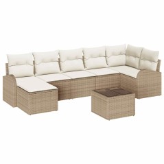 vidaXL Set di Divani da Giardino a 8 Pezzi con Cuscini in Rattan Sintetico Marrone