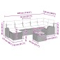 vidaXL Set di Divani da Giardino a 8 Pezzi con Cuscini in Rattan Sintetico Marrone