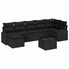 vidaXL Set da Giardino 8 Pezzi con Cuscini in Rattan Beige