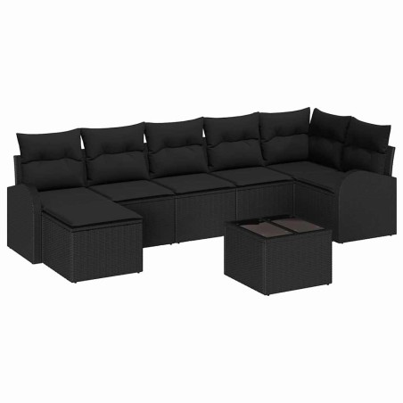 vidaXL Set da Giardino 8 Pezzi con Cuscini in Rattan Beige