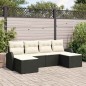 vidaXL Set di divani da giardino 6 pezzi con cuscini in polyrattan nero