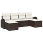 vidaXL Set di Divani da Giardino a 6 Pezzi con Cuscini Marroni in Rattan vidaXL Set di Divani da Giardino a 6 Pezzi con Cuscini Marroni in Rattan