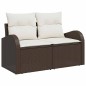 vidaXL Set di Divani da Giardino a 6 Pezzi con Cuscini Marroni in Rattan vidaXL Set di Divani da Giardino a 6 Pezzi con Cuscini Marroni in Rattan