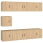 Set di Mobili Porta TV 7 pz Rovere Sonoma in Legno Multistrato Set di Mobili Porta TV 7 pz Rovere Sonoma in Legno Multistrato