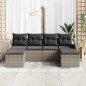 vidaXL Set di Divani da Giardino 6 Pezzi con Cuscini Grigi in Polyrattan