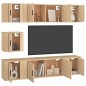 Set di Mobili Porta TV 7 pz Rovere Sonoma in Legno Multistrato Set di Mobili Porta TV 7 pz Rovere Sonoma in Legno Multistrato