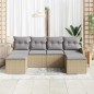 vidaXL Set da Giardino 6 Pezzi con Cuscini Beige in Rattan Sintetico