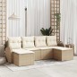 vidaXL Set di divani da giardino con 6 pezzi e cuscini beige in rattan sintetico