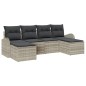 vidaXL Set da Giardino a 6 Pezzi con Cuscini Grigio Chiaro in Rattan