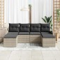 vidaXL Set da Giardino a 6 Pezzi con Cuscini Grigio Chiaro in Rattan