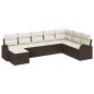 vidaXL Set da Giardino 8 Pezzi con Cuscini Marrone in Rattan Sintetico