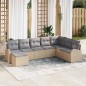 vidaXL Set Divano da Giardino 8 Pezzi con Cuscini Beige in Rattan Sintetico vidaXL Set Divano da Giardino 8 Pezzi con Cuscini Beige in Rattan Sintetico