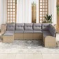 vidaXL Set Divano da Giardino 8 Pezzi con Cuscini Beige in Rattan Sintetico vidaXL Set Divano da Giardino 8 Pezzi con Cuscini Beige in Rattan Sintetico