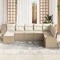 vidaXL Set divano da giardino 8 pezzi con cuscini beige in rattan sintetico