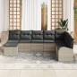vidaXL Set di divani da giardino con 8 pezzi e cuscini grigio chiaro in rattan sintetico