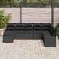 vidaXL Set di Divani da Giardino 8 Pezzi con Cuscini Nero Polyrattan