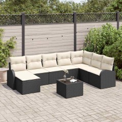 vidaXL Set da Giardino 8 Pezzi di con Cuscini in Rattan Sintetico Marrone