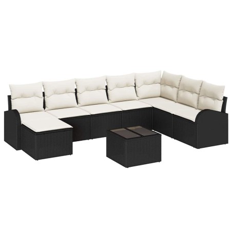 vidaXL Set da Giardino 8 Pezzi di con Cuscini in Rattan Sintetico Marrone