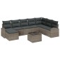 vidaXL Set di divani da giardino 8 pezzi con cuscini in poly rattan nero