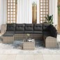 vidaXL Set di divani da giardino 8 pezzi con cuscini in poly rattan nero