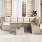 vidaXL Set di divani da giardino da 9 pezzi di con cuscini marroni in polyrattan