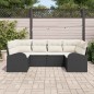 vidaXL Set di Sofà da Giardino a 6 Pezzi con Cuscini Neri in Rattan Sintetico di