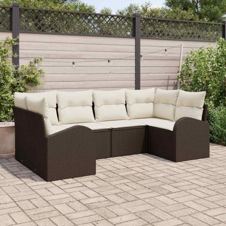vidaXL Set da Giardino 6 Pezzi in Rattan Sintetico Marrone