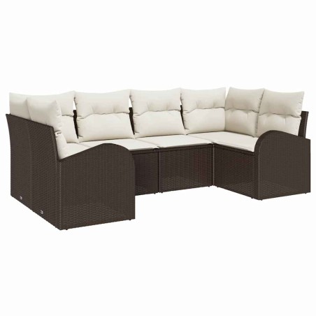 vidaXL Set da Giardino 6 Pezzi in Rattan Sintetico Marrone