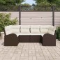 vidaXL Set da Giardino 6 Pezzi in Rattan Sintetico Marrone