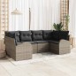 vidaXL Set da Giardino 6 Pezzi con Cuscini Grigi in Rattan