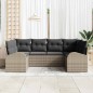 vidaXL Set da Giardino 6 Pezzi con Cuscini Grigi in Rattan