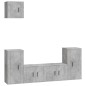 Set di Mobili Porta TV 5 pz Grigio Cemento in Legno Multistrato Set di Mobili Porta TV 5 pz Grigio Cemento in Legno Multistrato