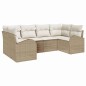 vidaXL Set di divani da giardino a 6 pezzi con cuscini beige in polirattan