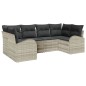 vidaXL Set giardino 6 pezzi con cuscini grigi chiari in rattan sintetico