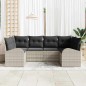 vidaXL Set giardino 6 pezzi con cuscini grigi chiari in rattan sintetico