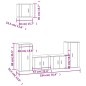 Set di Mobili Porta TV 5 pz Grigio Cemento in Legno Multistrato Set di Mobili Porta TV 5 pz Grigio Cemento in Legno Multistrato