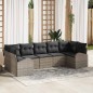 vidaXL Set divano da giardino 7 pezzi con cuscini grigi in rattan sintetico