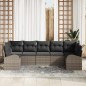 vidaXL Set divano da giardino 7 pezzi con cuscini grigi in rattan sintetico