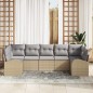 vidaXL Set di divani da giardino , 7 pezzi con cuscini beige in rattan sintetico