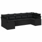 vidaXL Set Divano da Giardino - 7 Pezzi con Cuscini Neri in Rattan Sintetico vidaXL Set Divano da Giardino - 7 Pezzi con Cuscini Neri in Rattan Sintetico