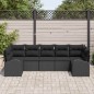 vidaXL Set Divano da Giardino - 7 Pezzi con Cuscini Neri in Rattan Sintetico vidaXL Set Divano da Giardino - 7 Pezzi con Cuscini Neri in Rattan Sintetico