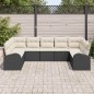 vidaXL Set di divani da giardino a 9 pezzi con cuscini neri in rattan sintetico