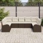 vidaXL Set da Giardino a 9 Pezzi con cuscini marroni in rattan poliolefinico.