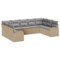 vidaXL Set Divano da Giardino 9 Pezzi con Cuscini Beige in Rattan Sintetico