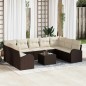 vidaXL Set di divani da giardino da 9 pezzi con cuscini grigi in poly rattan.