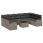 vidaXL Set Divano da Giardino 9 Pezzi con Cuscini Neri in Rattan Sintetico