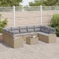 vidaXL Set di divani da giardino con 10 pezzi e cuscini in rattan sintetico nero.