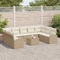 vidaXL Set da Giardino con Cuscini 10 Pezzi in Polyrattan Marrone